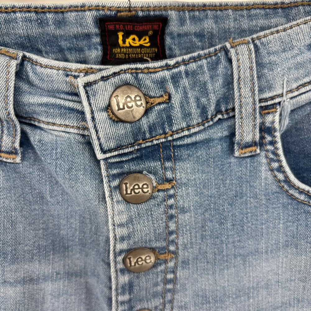 VTG Lee Jeans Heritage Flare Exposed Button Fly Sz 12 30x31 Retro Bell Bottom - Picture 8 of 13